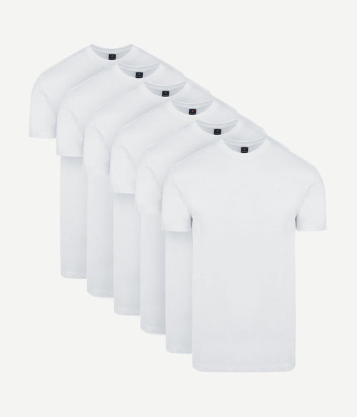 Suitable obra t-shirt hoge rond hals wit (6-pack) | Regular-fit