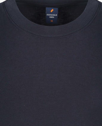 Obra t-shirt hoge ronde hals donkerblauw (2-pack)