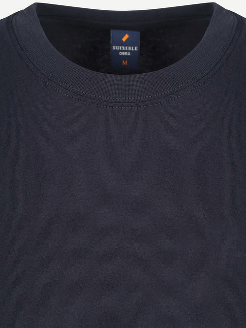 Obra t-shirt hoge ronde hals donkerblauw (2-pack)