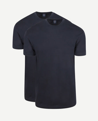 Obra t-shirt hoge ronde hals donkerblauw (2-pack)