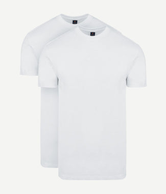 Suitable obra t-shirt hoge ronde hals wit (2-pack) | Regular-fit Suitable obra t-shirt hoge ronde hals wit (2-pack) | Regular-fit