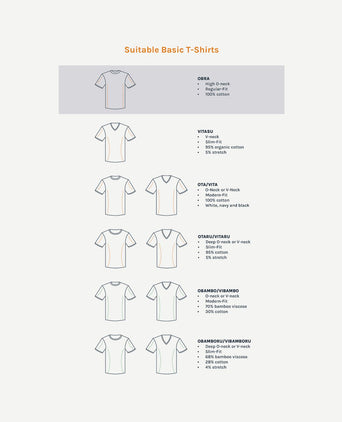 Obra t-shirt hoge ronde hals wit (6-pack)