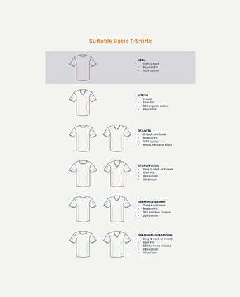 Obra t-shirt hoge ronde hals wit (6-pack)