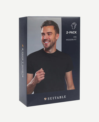 Ota t-shirt o-hals zwart (2-pack)