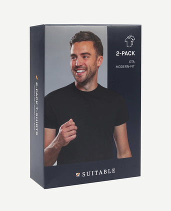 Suitable Ota t-shirt o-hals zwart (2-pack)