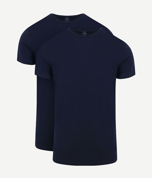 Suitable Ota t-shirt ronde hals donkerblauw (2-pack)