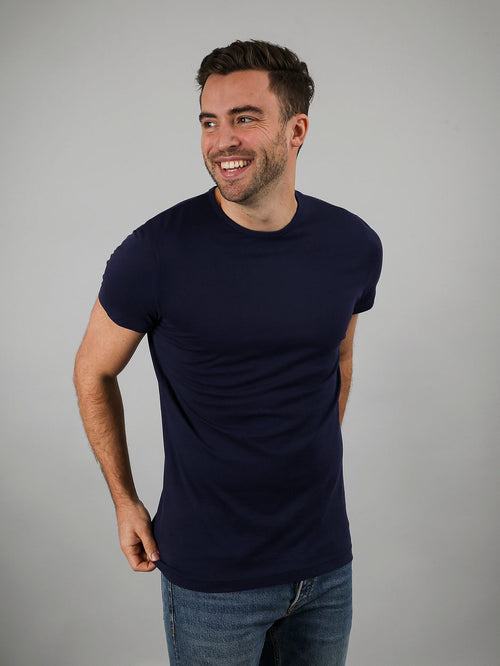 Suitable Ota t-shirt ronde hals donkerblauw (2-pack)