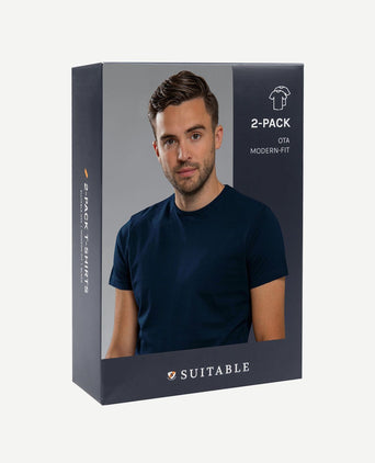 Ota t-shirt ronde hals donkerblauw (2-pack)
