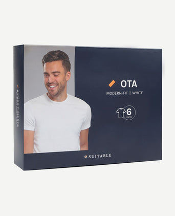 Ota t-shirt ronde hals wit (6-pack)