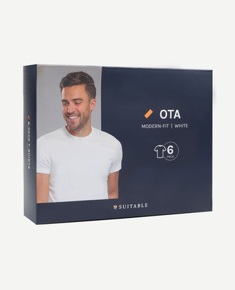 Ota t-shirt ronde hals wit (6-pack)