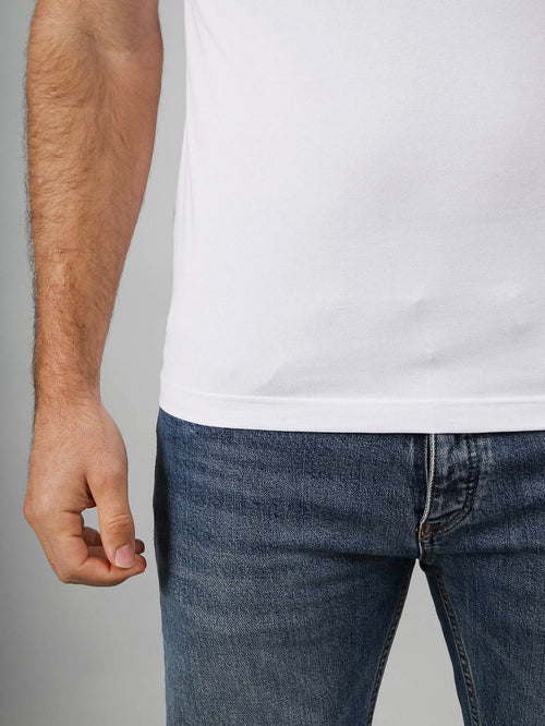 Suitable Otaru t-shirt brede ronde hals wit (2-pack) | Slim-fit