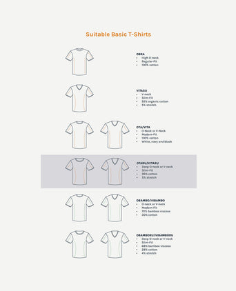 Suitable Otaru t-shirt brede ronde hals wit (2-pack) | Slim-fit