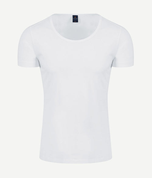 Suitable Otaru t-shirt brede ronde hals wit (2-pack) | Slim-fit