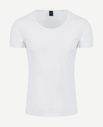 Suitable Otaru t-shirt brede ronde hals wit (2-pack) | Slim-fit