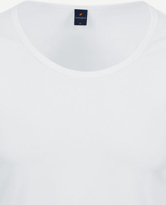 Suitable Otaru t-shirt brede ronde hals wit (2-pack) | Slim-fit