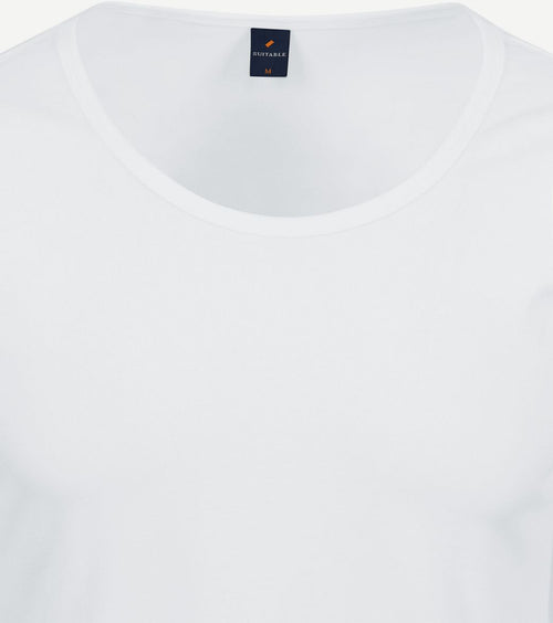 Suitable Otaru t-shirt brede ronde hals wit (2-pack) | Slim-fit