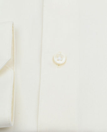 Suitable overhemd extra lange mouwen twill ecru | Slim-fit
