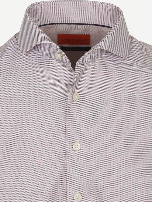 Suitable overhemd jacquard luxe rood | Slim-fit