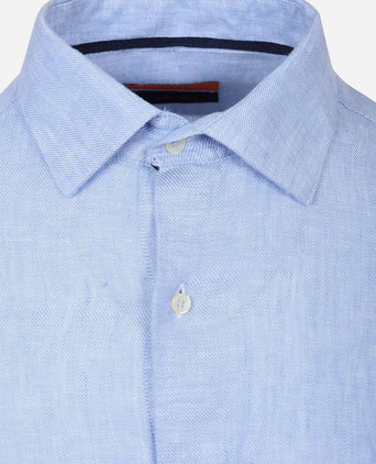 Overhemd linnen mid blue