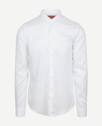 Suitable overhemd extra lange mouwen twill wit | Slim-fit