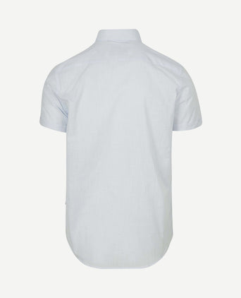 Korte mouwen overhemd cotton slub lichtblauw