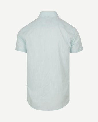 Korte mouwen overhemd cotton slub lichtgroen