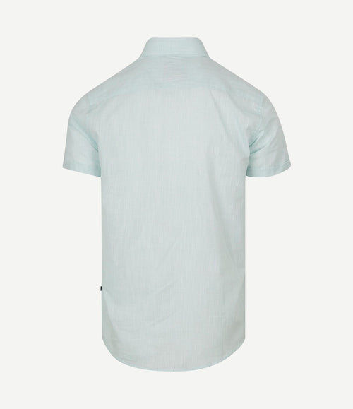 Korte mouwen overhemd cotton slub lichtgroen