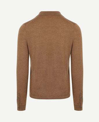 Cardigan shirt merino camel