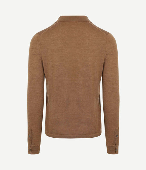 Cardigan shirt merino camel