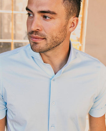 Shortsleeve sorona overhemd erik lichtblauw