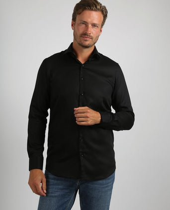Suitable overhemd zwart | Slim-fit