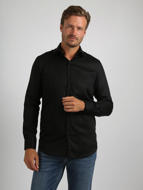 Suitable overhemd zwart | Slim-fit