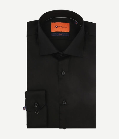 Suitable overhemd zwart | Slim-fit