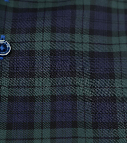 Suitable overhemd zwart watch ruiten | Slim-fit