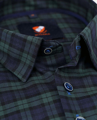 Suitable overhemd zwart watch ruiten | Slim-fit