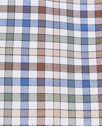 Suitable overhemd bruin ruiten | Slim-fit