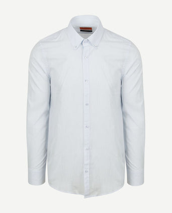 Overhemd cotton slub lichtblauw