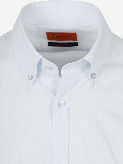 Suitable overhemd cotton slub lichtblauw | Slim-fit