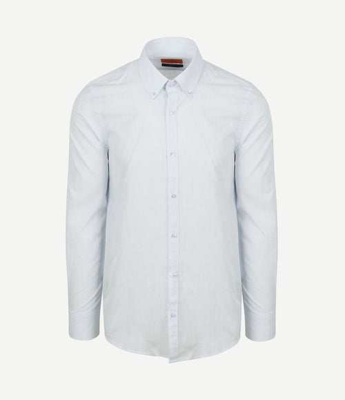 Overhemd cotton slub lichtblauw