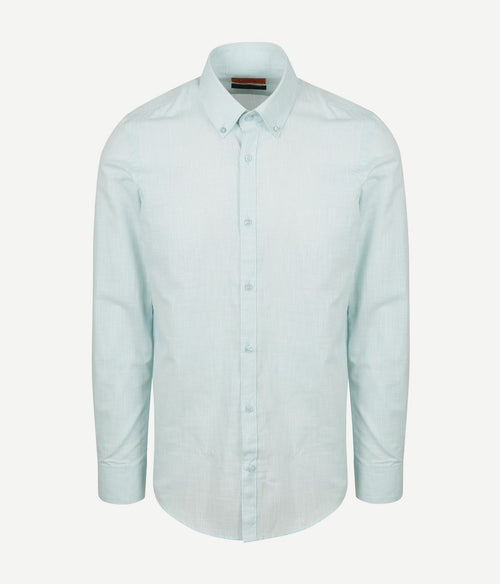 Suitable overhemd cotton slub lichtgroen | Slim-fit