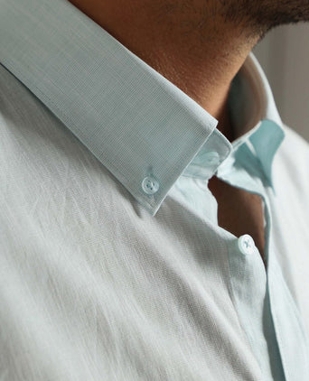 Suitable overhemd cotton slub lichtgroen | Slim-fit