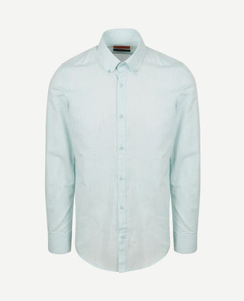 Overhemd cotton slub lichtgroen