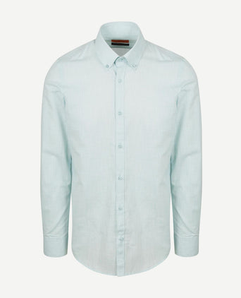 Overhemd cotton slub lichtgroen