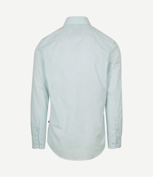 Overhemd cotton slub lichtgroen
