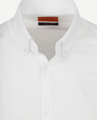 Suitable overhemd cotton slub wit | Slim-fit