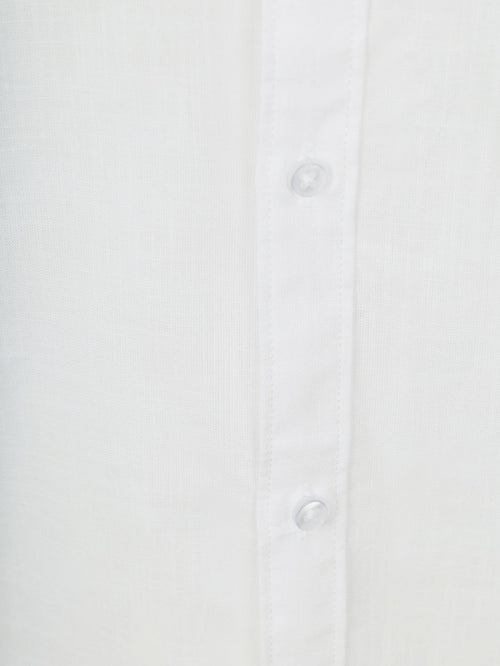 Overhemd cotton slub wit