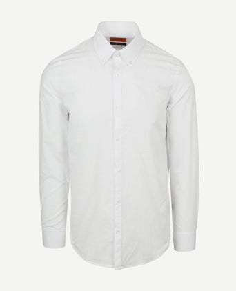 Overhemd cotton slub wit