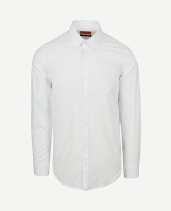 Overhemd cotton slub wit