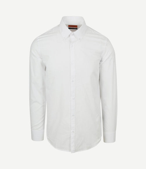 Overhemd cotton slub wit