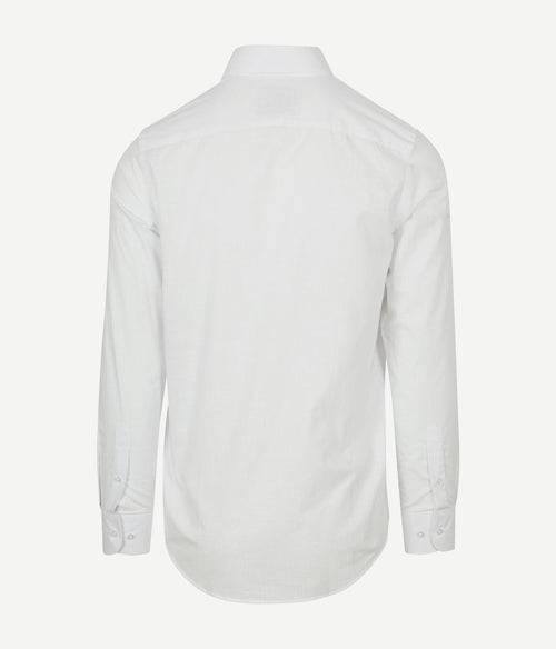 Overhemd cotton slub wit